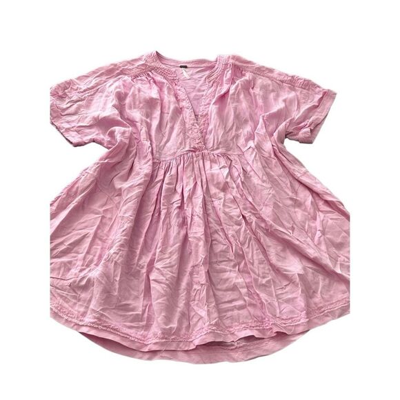 FREE PEOPLE  LINEN Tunic in Pink  Size XS - Picture 1 of 10